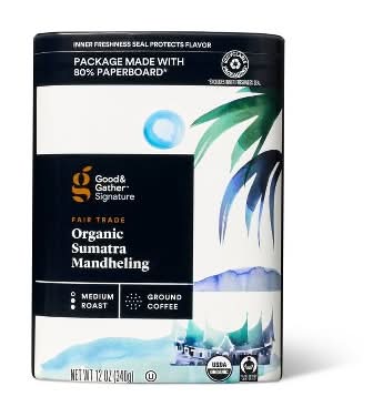 Good & Gather Signature Coffee Organic Sumatra Mandheling Medium Roast Ground Coffee (12 oz)