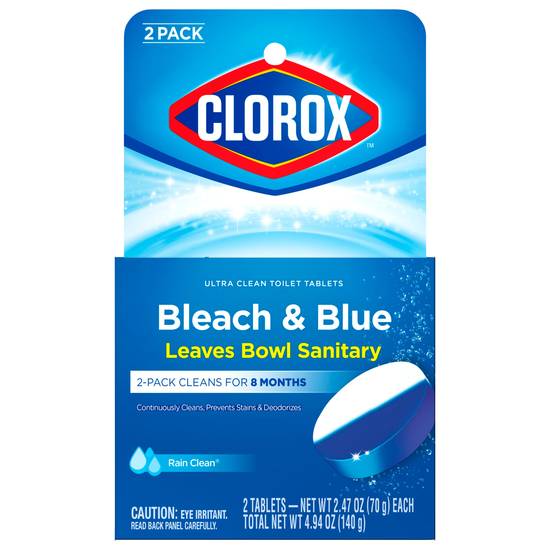 Clorox Bleach & Blue Ultra Clean Rain Clean Toilet Tablets (2 ct)