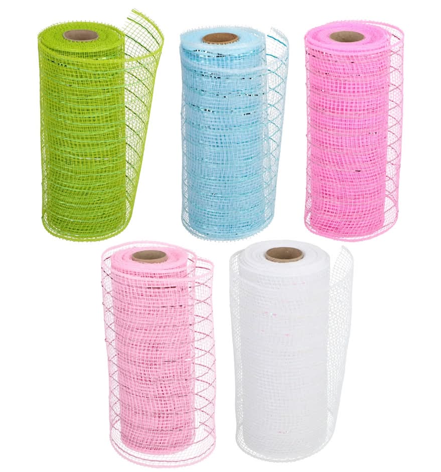 Easter Decorative Mesh Ribbon, 6in x 5yd, Assorted (5 ct)