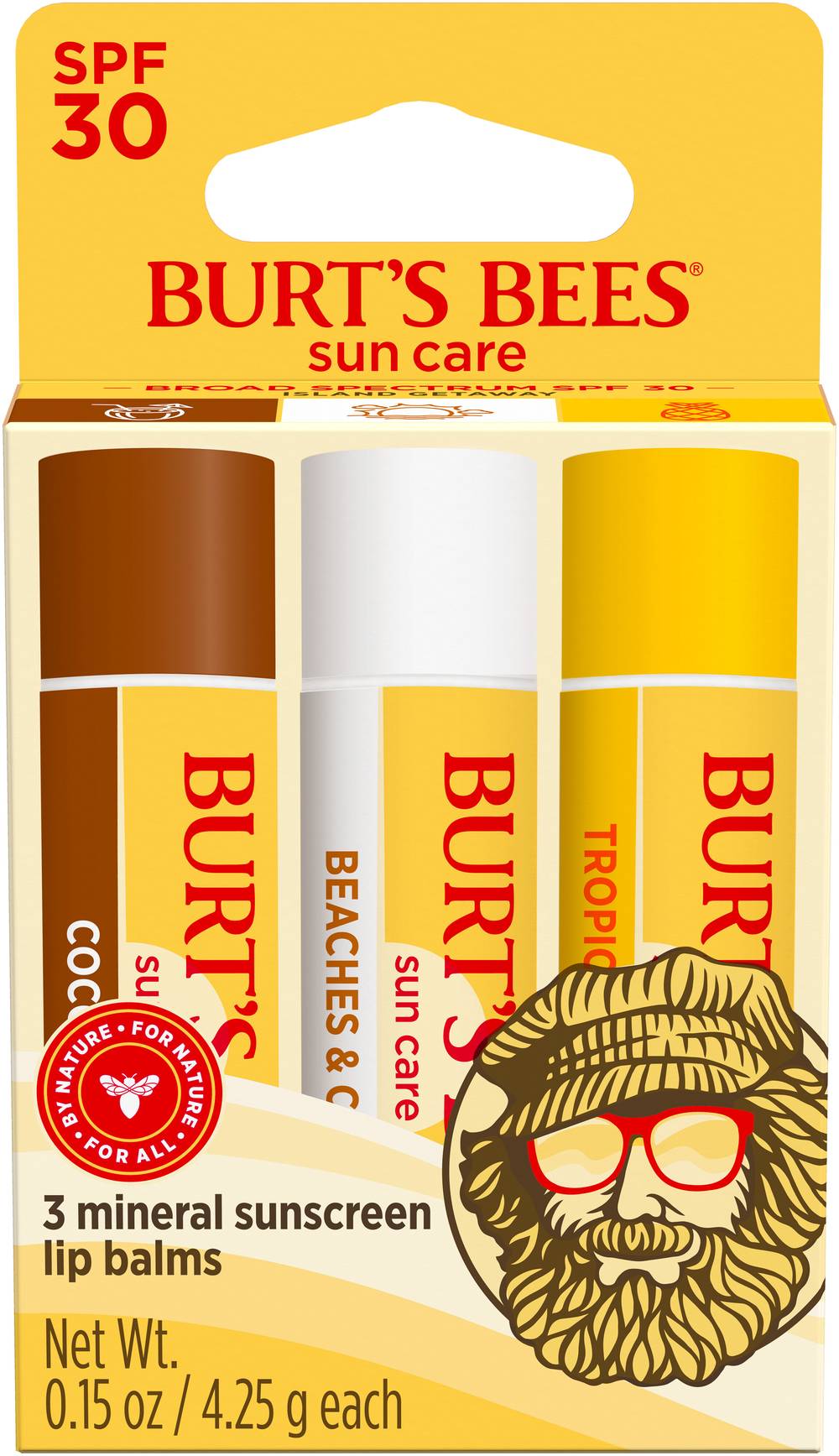 Burt's Bees Island Getaway Sun Care Lip Balm (0.15 oz, 3 ct)