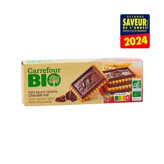 Carrefour Bio - Biscuits petit beurre chocolat noir (12)