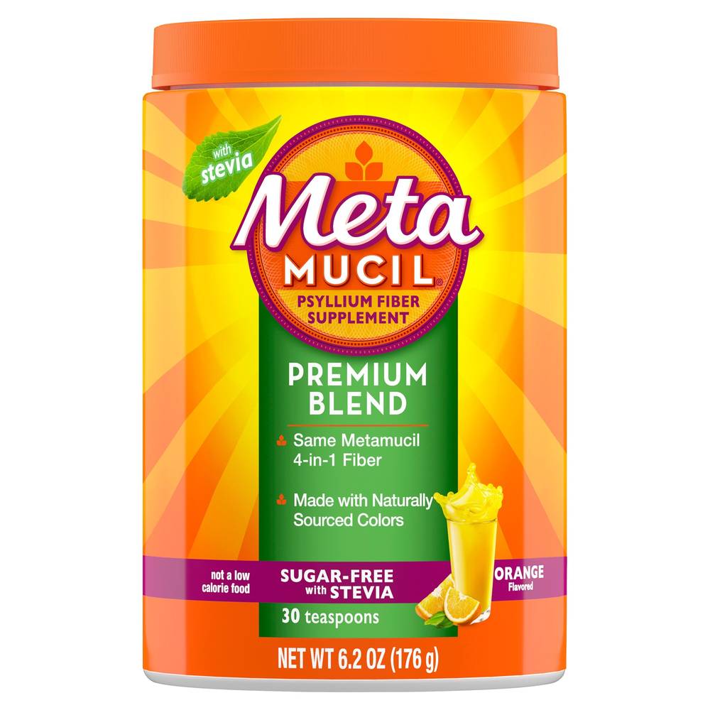 Metamucil Premium Blend Psyllium Fiber Supplement Powder (orange)