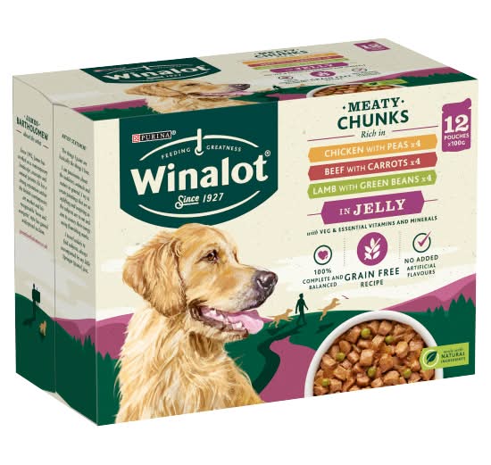Winalot Adult, Meaty Chunks in Jelly Dog Food Pouch (12 x 100g)