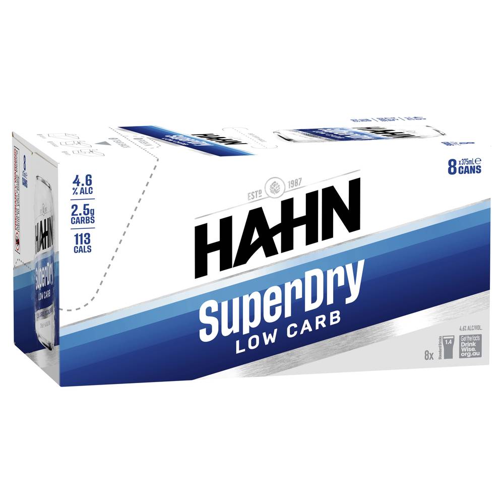Hahn Super Dry 8pk Can 375mL X 8 pack