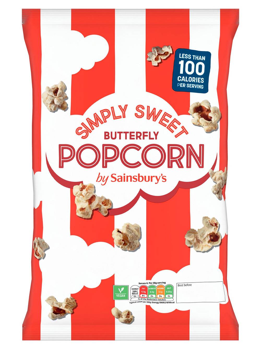 Sainsbury's Simply Sweet Butterfly Popcorn (110g)