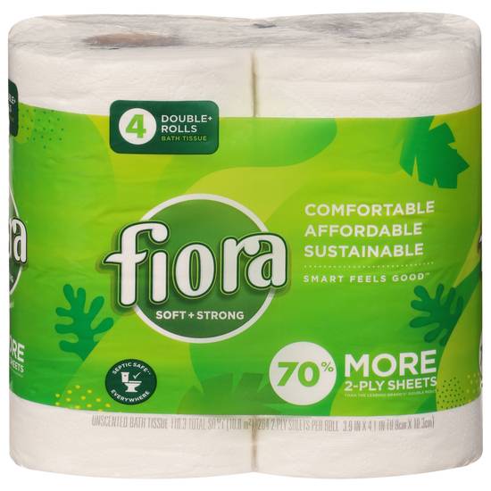 Fiora Soft + Strong Double+ Rolls Bathroom Tissue (4 ct)