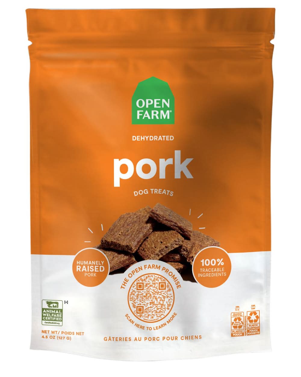 Open Farm Dehydrated Pork Dog Treats, 4.5 oz