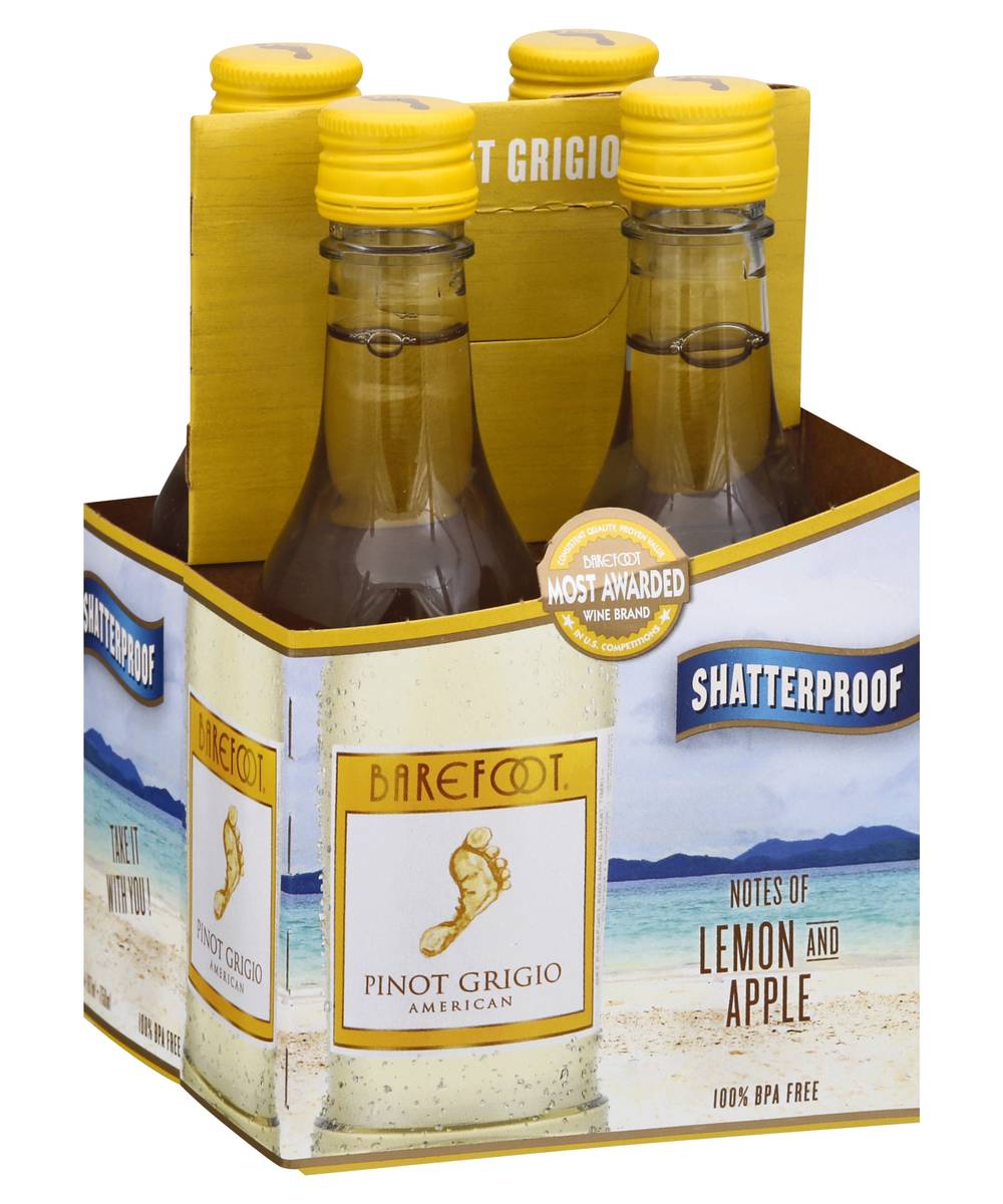 Barefoot Pinot Grigio White Wine (4 x 187 ml)