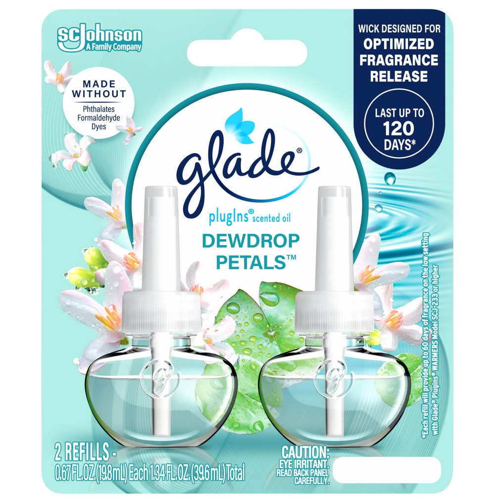 Glade Plug in Refill, Dewdrop Petals (1.34 fl oz, 2 ct)