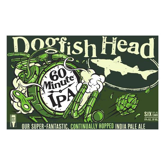 Dogfish Head 60 Minute Ipa Beer (6 cans, 12 fl oz)
