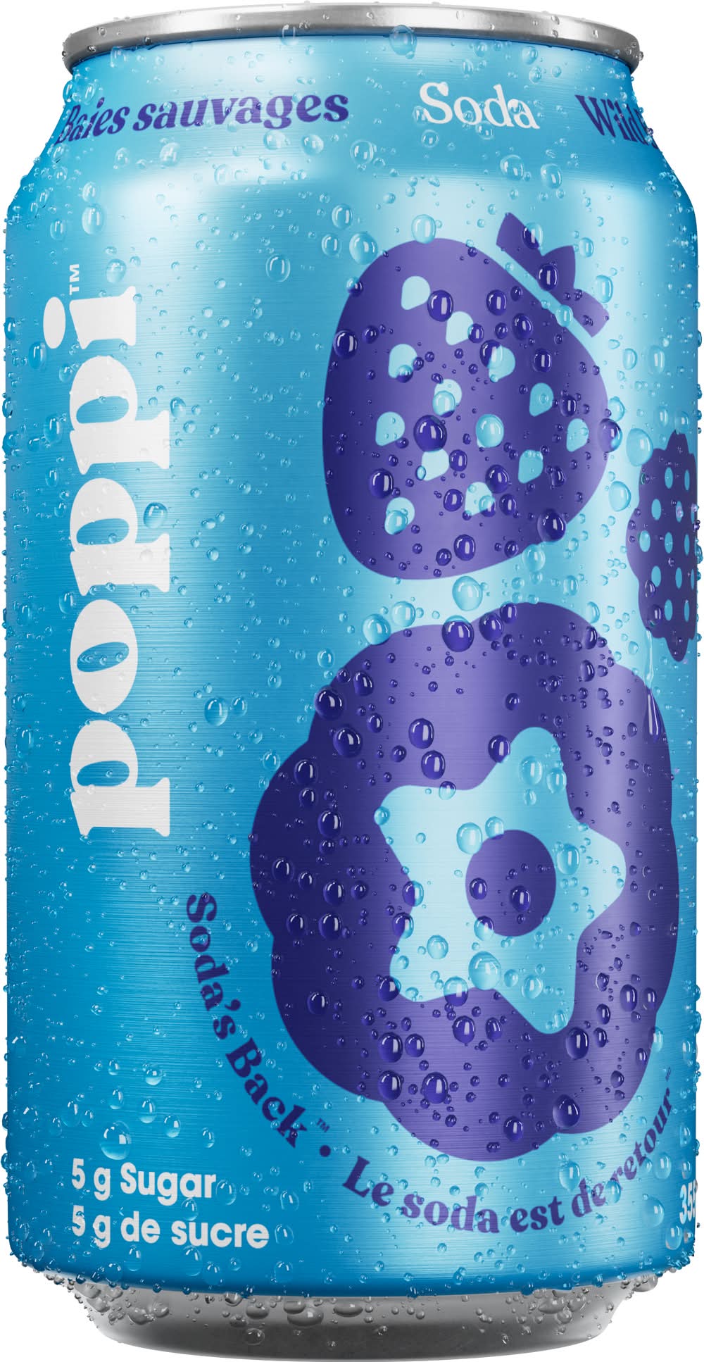 poppi Prebiotic Soda, Wild Berry (355 ml)