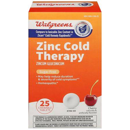 Walgreens Zinc Cold Therapy Chewable Tablets - 25.0 ea