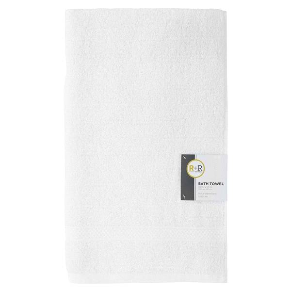 R+R Bath Towel, 30 in x 54 in, White