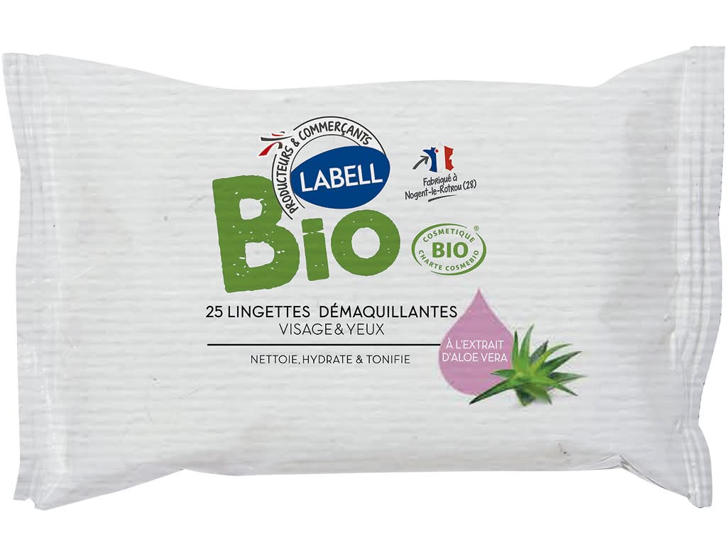 Labell Bio  - Toalhitas desmaquilhantes bio 25 unidades, uma embalagem