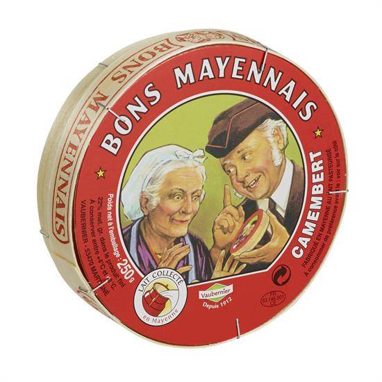 Camembert Au Lait Pasteurisé BONS MAYENNAIS - la boite de 250 g