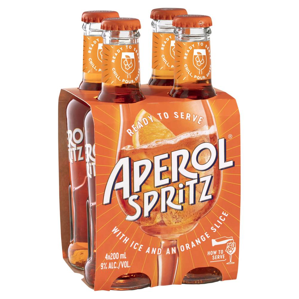 Aperol Spritz Bottle 200mL X 4 pack