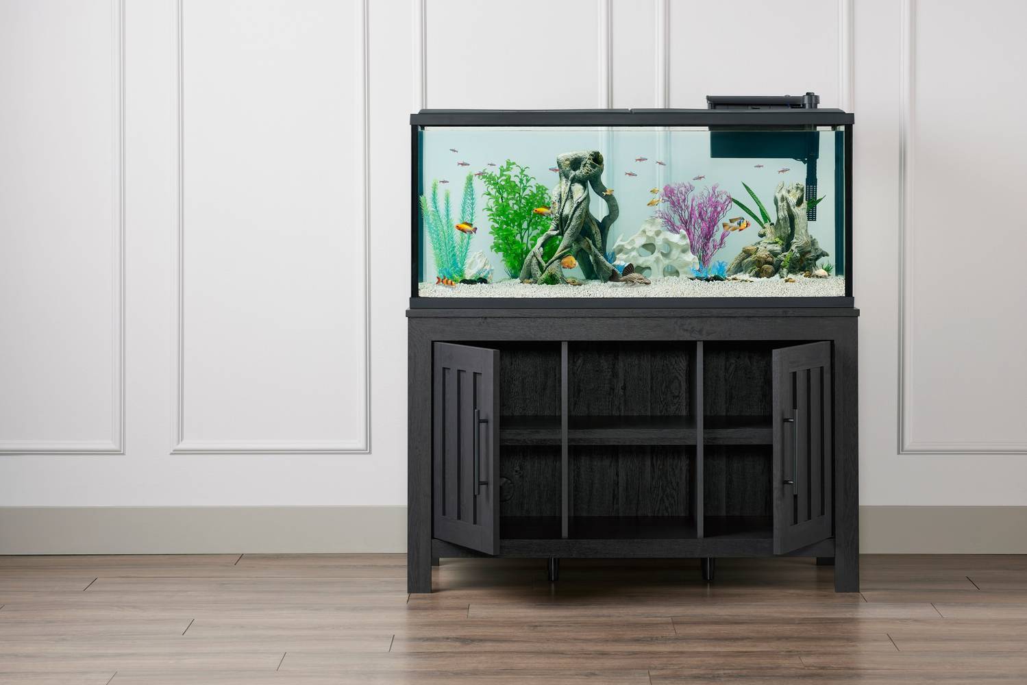 Top Fin® Aquarium Stand - 55 to 75 Gallon (Color: Black)