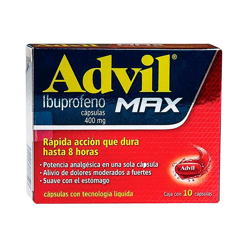 Advil · Ibuprofeno cápsulas 400 mg (10 un)