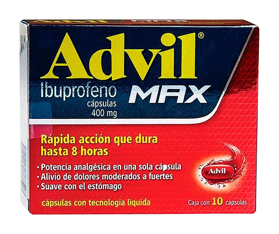 Advil · Ibuprofeno cápsulas 400 mg (10 un)