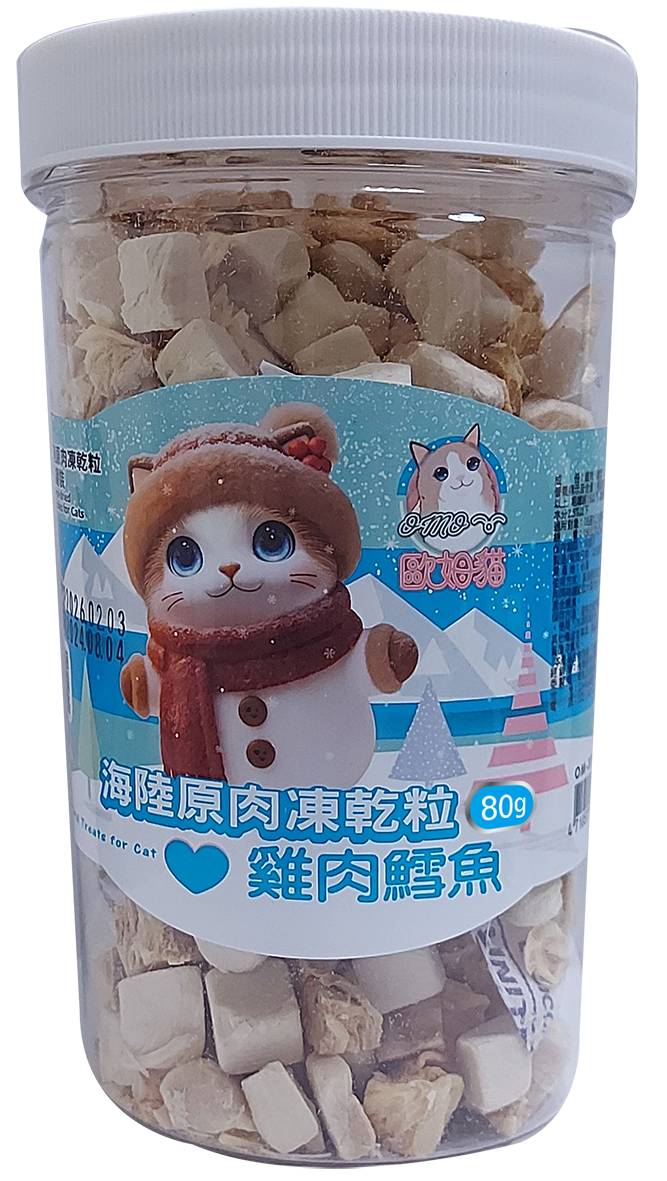 歐姆貓海陸原肉凍乾粒-雞肉鱈魚罐裝/4710577094277