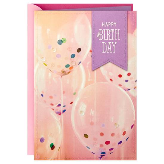 Hallmark Confetti Balloons Happy Birthday Greeting Card