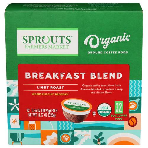 Sprouts Organic Breakfast Blend Eco Coffee Pods