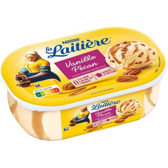 Nestlé La Laitière Crème Glacée Vanille Pécan Sauce Caramel Beurre Salé 490g