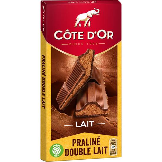 Chocolat au lait fourré noisette Côte d'Or 200g
