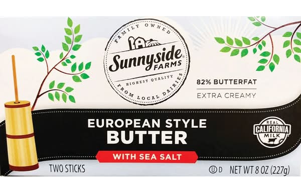 Sunnyside Farms European Style Butter With Sea Salt (8 oz, 2 ct)
