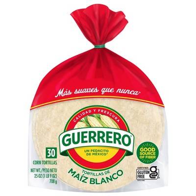 Guerrero Gluten Free White Corn Tortillas - 25oz/30ct