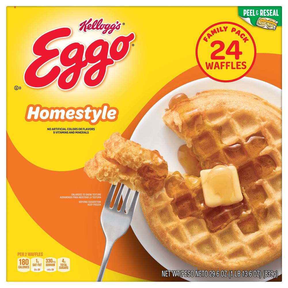 Kellogg's Eggo Homestyle Waffles (24 ct, 1.23oz)