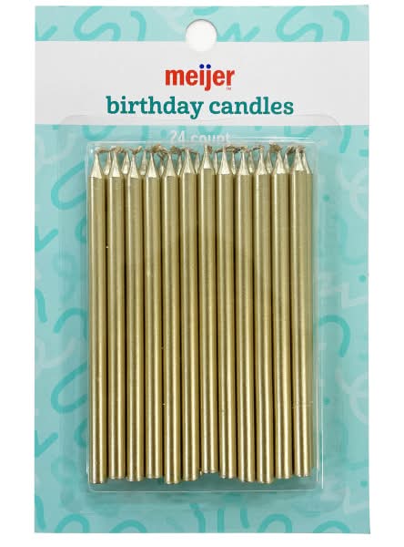 Meijer Birthday Candles, Gold (24 ct)