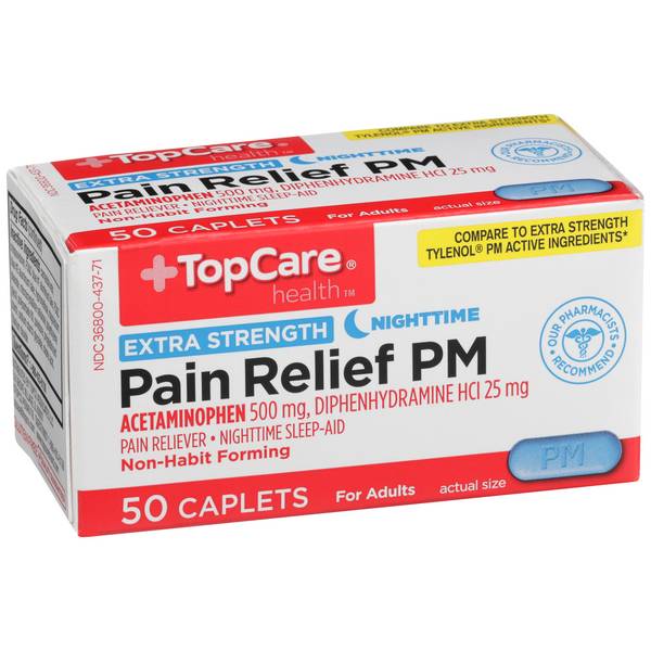 Topcare Extra Strength Pm Pain Relief Tablets (50 ct)