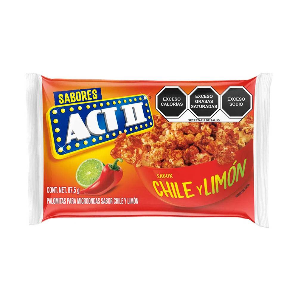 Act II · Palomitas para microondas sabor chile y limón (87,5 g)