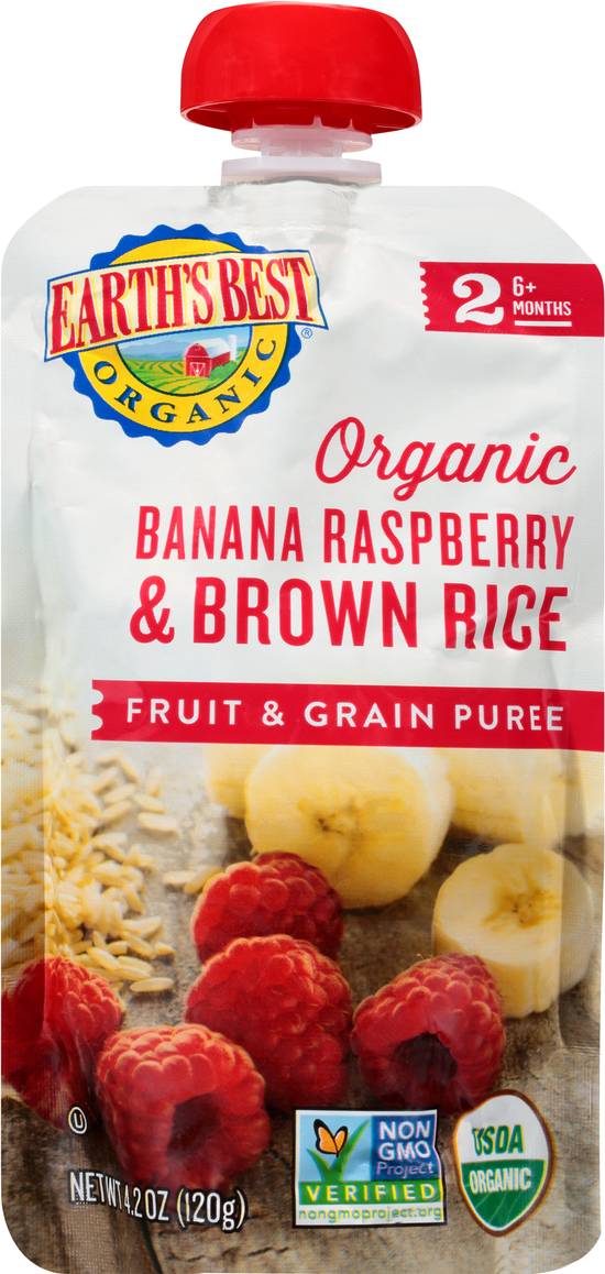 Earth's Best Organic Banana Raspberry Brown Rice
