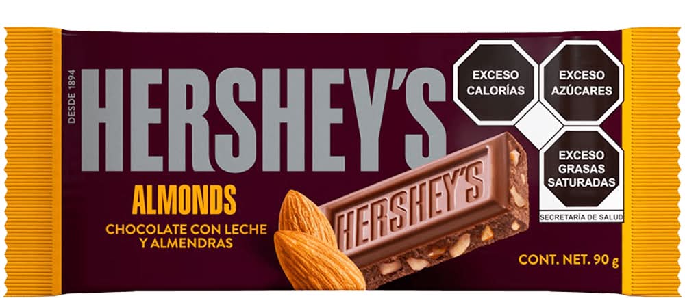 Hershey's · Barra de chocolate con leche, almendras (90 g)