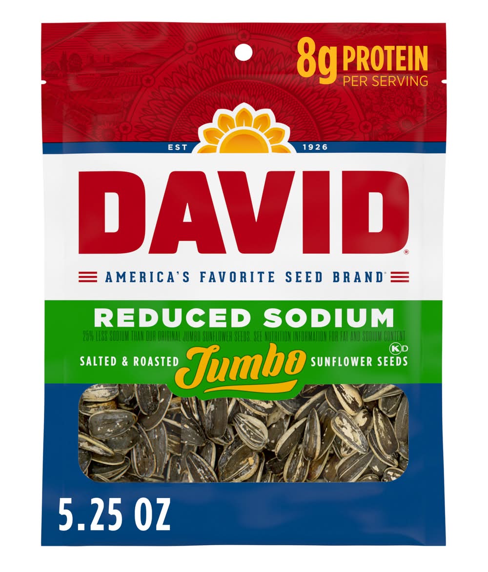 David Reduced Sodium Roasted & Salted Jumbo Sunflower Seeds (5.25 oz)