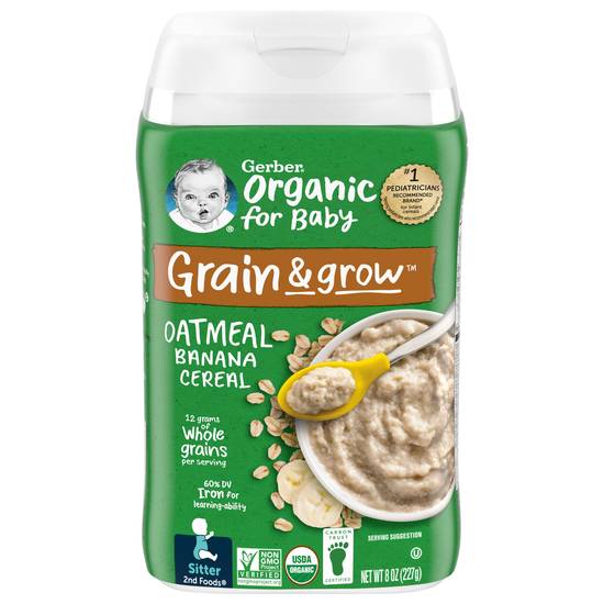 Gerber 2nd Foods Organic Oatmeal Banana Cereal Baby Meal