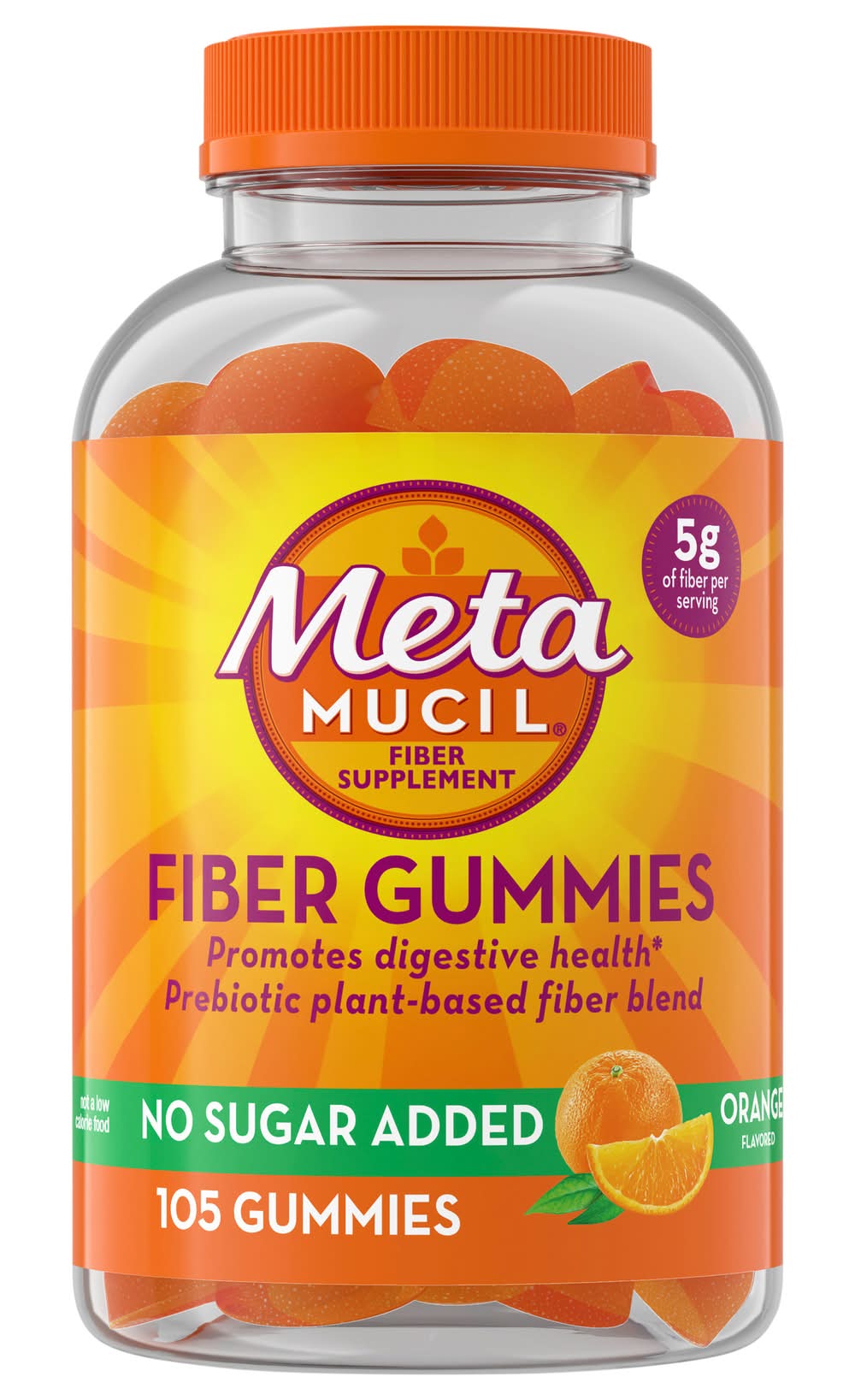 Metamucil Fiber Supplement Gummies Sugar Free, Orange (105 ct)