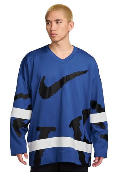 Nike Men's Sportswear Club Hockey Jersey-Blue/Black, Size: Small
