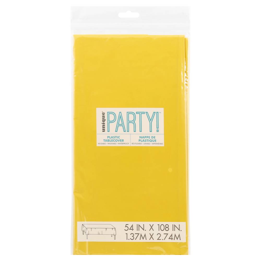 Unique 54" X 108" Yellow Party Plastic Tablecover