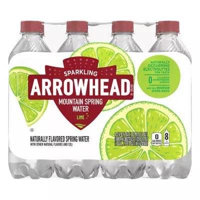 Arrowhead Lime Flavored Sparkling Mountain Spring Water (8 x 16.9 fl oz)