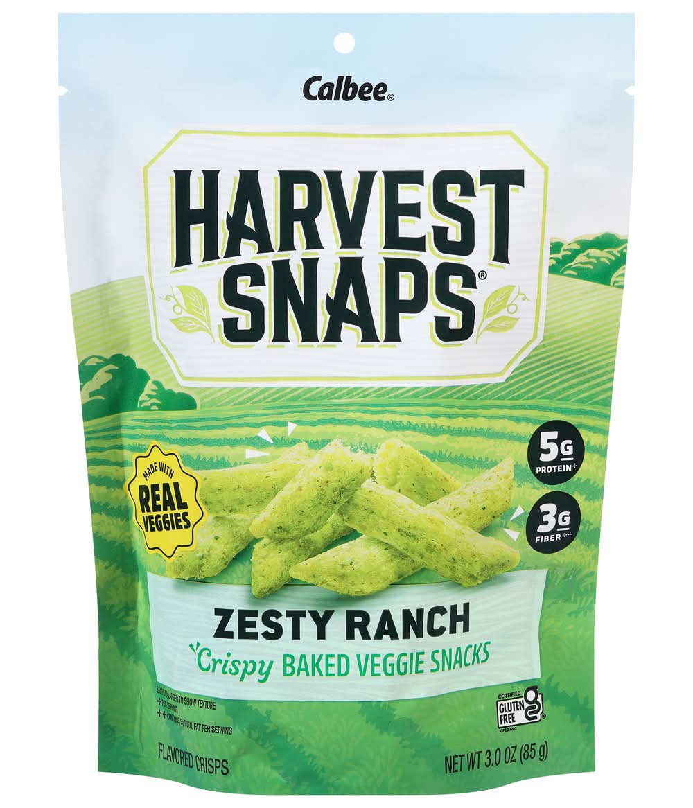 Calbee Harvest Snaps Crispy Baked Veggie Snacks, Zesty Ranch (3 oz)