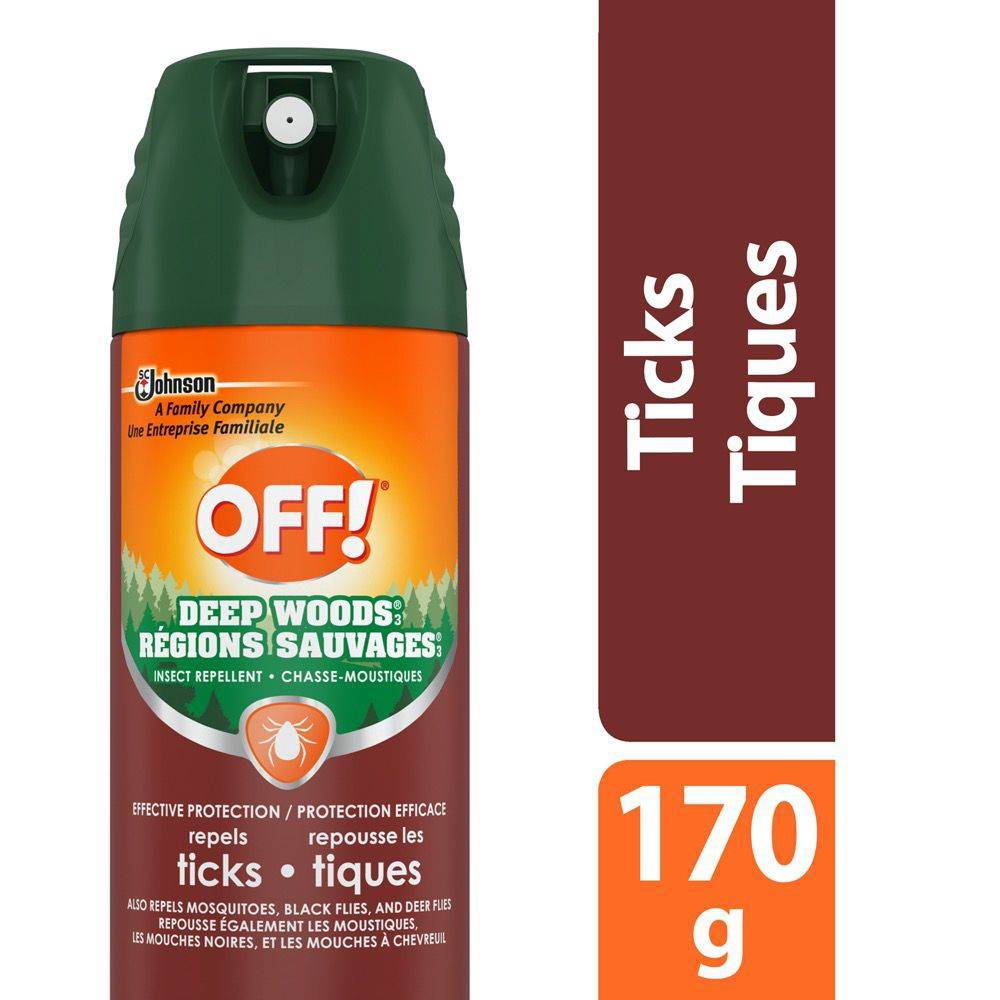 Off! off! regions sauvages contre les tiques - 170g (repousse les tiques - 170g) - deep woods tick insect repellent spray (170 g)