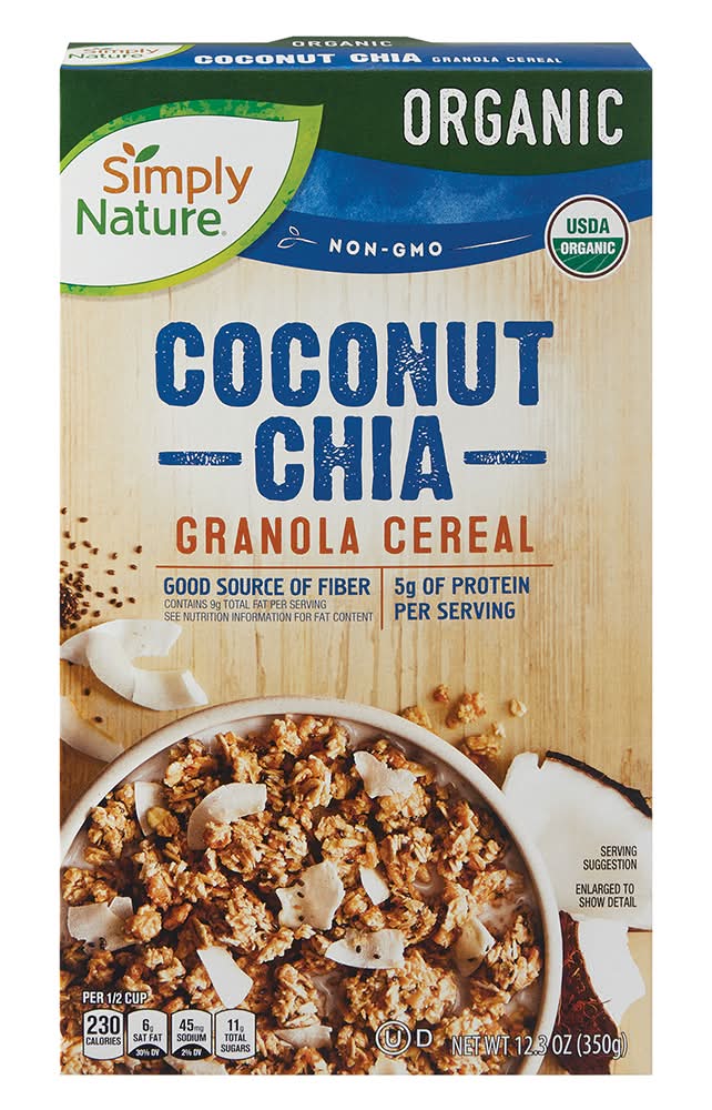 Simply Nature Organic Granola Cereal, Coconut Chia (12.3 oz)