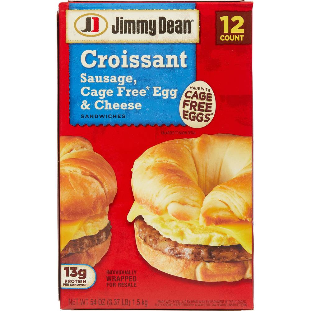 Jimmy Dean Croissant, Sausage, Egg & Cheese, 4.5 oz, 12-count