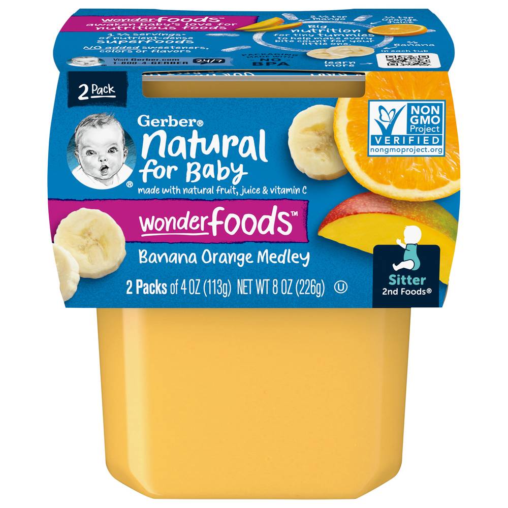 Gerber 2nd Foods Sitter Banana Orange Medley Baby Food (2 ct)
