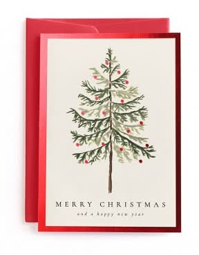 Minted Christmas and New Year Vintage Balsam Greeting Card