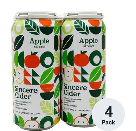 Sincere Cider Sincere Apple Cider 16oz 4 Pack 16oz Cans