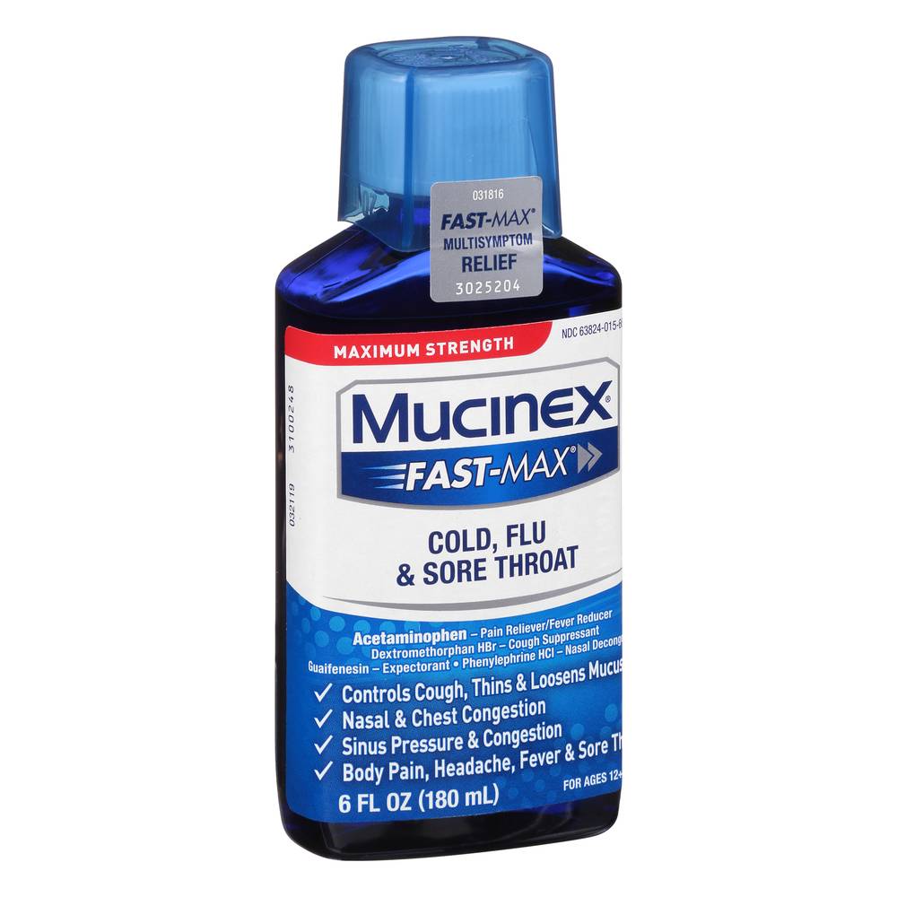 Mucinex Fast-Max Cold Flu & Sore Throat Liquid Medicine (6 fl oz)